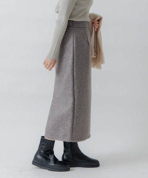 flower（フラワー）の「ダスティーチェックスカート（スカート・レディース・ホワイト/ブラウン・FREE）」の4枚目の写真