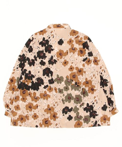 sandy（サンディー）の「【sandy】フラワープリントスカラップヨークブラウス（シャツ/ブラウス・レディース・ベージュ/グレー/ブラウン・FREE）」の4枚目の写真