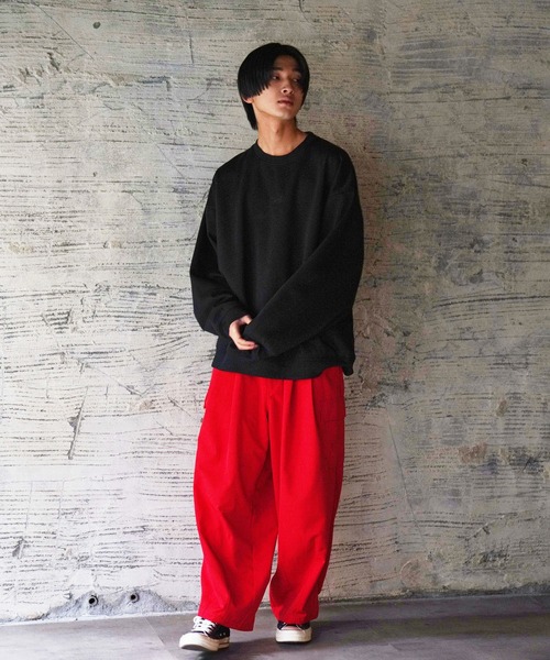 iisy(イージー)の「iisy / カラーバルーンカーゴパンツ(カーゴパンツ・メンズ・ブラック/レッド/グリーン/キナリ・S/M/L)」の8枚目の写真