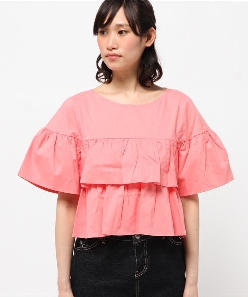 OUTLET（アウトレット）の「【who's who Chico】袖フレアブラウス（シャツ/ブラウス・レディース・ピンク・FREE）」の4枚目の写真