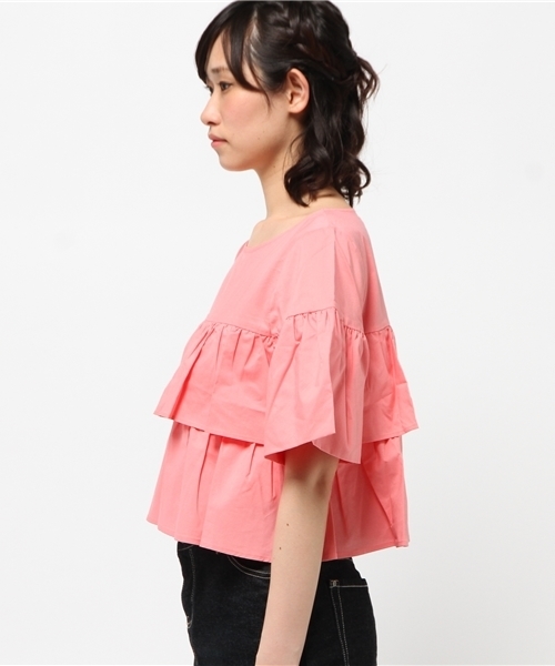 OUTLET（アウトレット）の「【who's who Chico】袖フレアブラウス（シャツ/ブラウス・レディース・ピンク・FREE）」の5枚目の写真