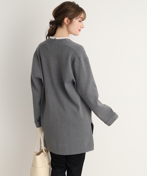 DRESKIP(ドレスキップ)の「◆しっかりした肉感の総針ニットカーディガン(カーディガン/ボレロ・レディース・ブラック/グレー/サンドベージュ・02/03)」の9枚目の写真