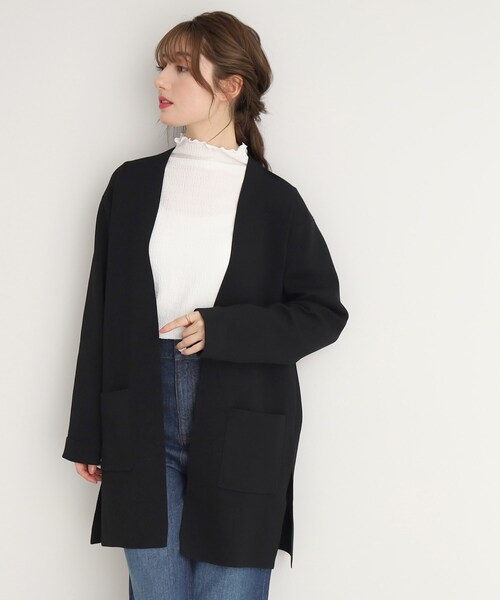 DRESKIP(ドレスキップ)の「◆しっかりした肉感の総針ニットカーディガン(カーディガン/ボレロ・レディース・ブラック/グレー/サンドベージュ・02/03)」の14枚目の写真