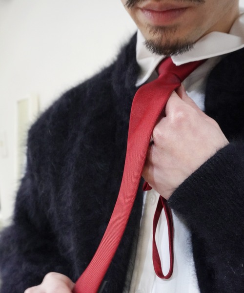 Port（ポート）の「【 簡単に着装 】 アジャスター付き ナロータイ  / ネクタイ_（ネクタイ・メンズ・グリーン/ブラック/レッド/ピンク・FREE）」の13枚目の写真