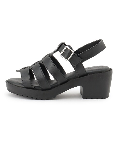 SHOO・LA・RUE(シューラルー)の「◆ヒールアップ グルカサンダル(サンダル・レディース・サンドベージュ/オフホワイト/ブラック・35/45)」の5枚目の写真