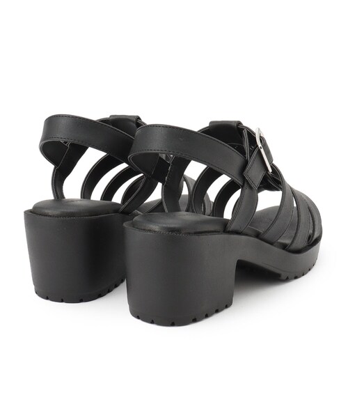 SHOO・LA・RUE(シューラルー)の「◆ヒールアップ グルカサンダル(サンダル・レディース・サンドベージュ/オフホワイト/ブラック・35/45)」の7枚目の写真