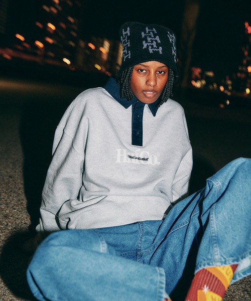HUF(ハフ)の「HUF CO POLO FLEECE / HUF ポロフリース ポロシャツ(ポロシャツ・メンズ・アッシュグレー/ブラック/ダークグリーン・X-SMALL/SMALL/MEDIUM/LARGE/X-LARGE/XX-LARGE)」の2枚目の写真