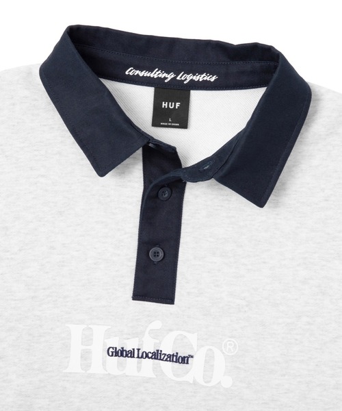 HUF(ハフ)の「HUF CO POLO FLEECE / HUF ポロフリース ポロシャツ(ポロシャツ・メンズ・アッシュグレー/ブラック/ダークグリーン・X-SMALL/SMALL/MEDIUM/LARGE/X-LARGE/XX-LARGE)」の14枚目の写真