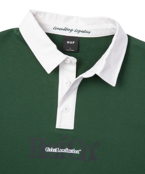 HUF(ハフ)の「HUF CO POLO FLEECE / HUF ポロフリース ポロシャツ(ポロシャツ・メンズ・アッシュグレー/ブラック/ダークグリーン・X-SMALL/SMALL/MEDIUM/LARGE/X-LARGE/XX-LARGE)」の20枚目の写真