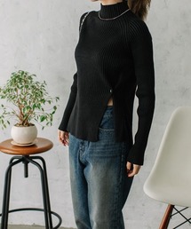 side slit rib knit/サイドスリットリブニット
