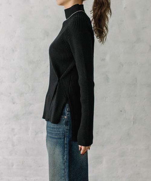 Flugge(フラッジー)の「side slit rib knit/サイドスリットリブニット(ニット/セーター・レディース・ブラック/アイボリー・FREE)」の19枚目の写真