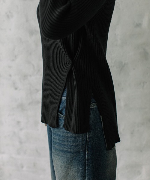 Flugge(フラッジー)の「side slit rib knit/サイドスリットリブニット(ニット/セーター・レディース・ブラック/アイボリー・FREE)」の22枚目の写真