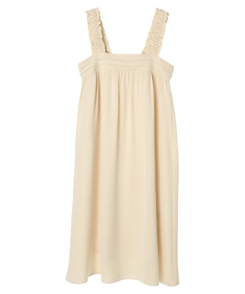 earth music&ecology（アースミュージックアンドエコロジー）の「ギャザーキャミドレス（ワンピース・レディース・アイボリー/ブラック・FREE）」の12枚目の写真