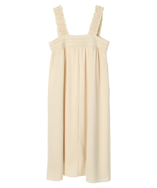 earth music&ecology（アースミュージックアンドエコロジー）の「ギャザーキャミドレス（ワンピース・レディース・アイボリー/ブラック・FREE）」の13枚目の写真