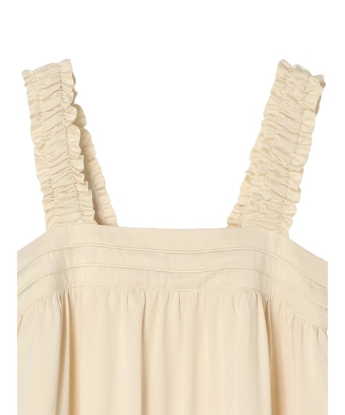 earth music&ecology（アースミュージックアンドエコロジー）の「ギャザーキャミドレス（ワンピース・レディース・アイボリー/ブラック・FREE）」の14枚目の写真