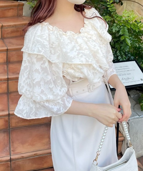 one after another NICE CLAUP（ワンアフターアナザーナイスクラップ）の「ヘルシーな肌見せ。2wayオフショルブラウス（シャツ/ブラウス・レディース・アイボリー/ブラック系その他/ピンク系その他/ブルー系その他・FREE）」の10枚目の写真