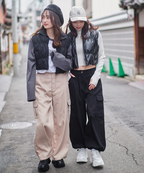 SPINNS（スピンズ）の「【ショート丈】ジップアップ フェイクダウン