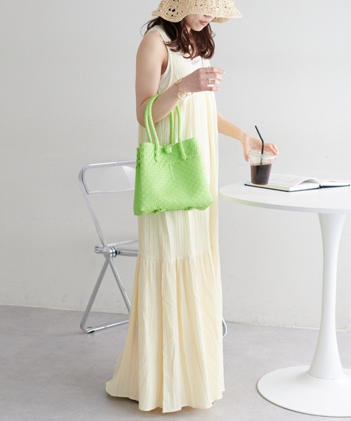 DISCOAT（ディスコート）の「パサールバッグS（かごバッグ・レディース・ピンク/ライム/パープル/ブラック・FREE）」の6枚目の写真