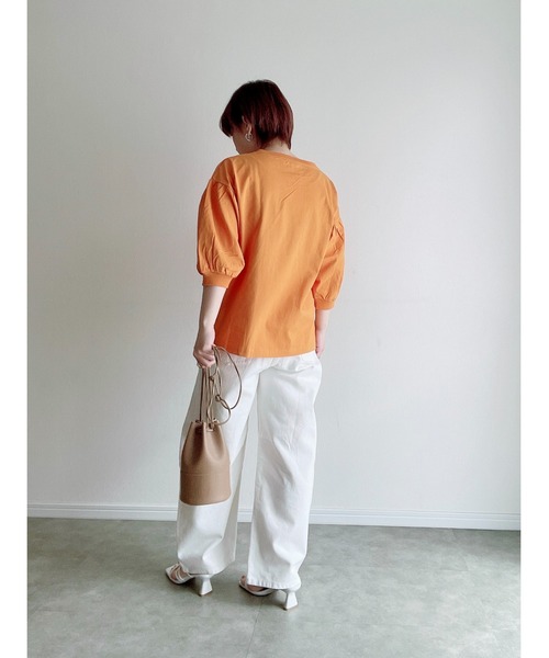 Yucca(ユッカ)の「PEACE プリントTシャツ (MEKKE 低身長向け)(Tシャツ/カットソー・レディース・グリーン/杢グレー/オレンジ・FREE)」の11枚目の写真
