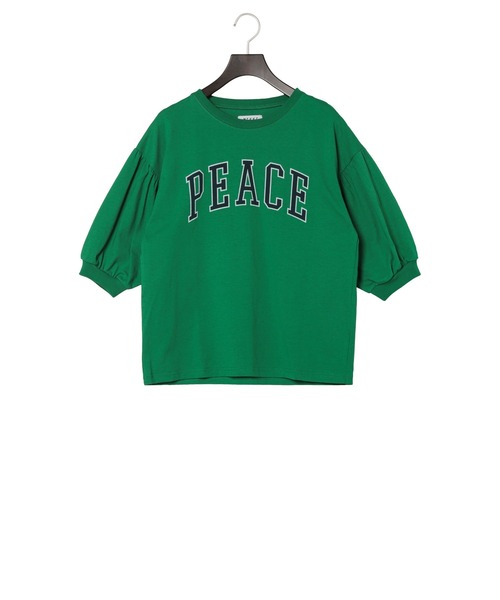 Yucca(ユッカ)の「PEACE プリントTシャツ (MEKKE 低身長向け)(Tシャツ/カットソー・レディース・グリーン/杢グレー/オレンジ・FREE)」の16枚目の写真
