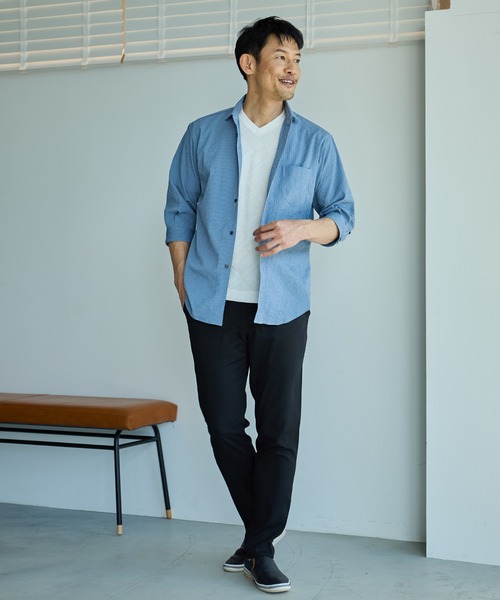 UNION STATION（ユニオンステーション）の「ストレッチジョーゼットスリムイージーパン（その他パンツ・メンズ・ブラック/グレイッシュベージュ/ライトグレー・S/M/L/LL）」の8枚目の写真