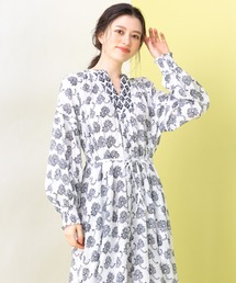 en recre | 【BRAHMIN】キーネックフレアワンピース(ワンピース)