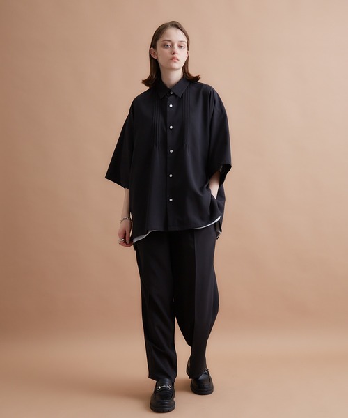 JUNRED(ジュンレッド)の「セットアップ対応 / エアスルーインタックワイドストレートパンツ(スラックス・メンズ・ブラック/グレー/グリーン系その他/ブルー系その他3・S/M/L)」の15枚目の写真