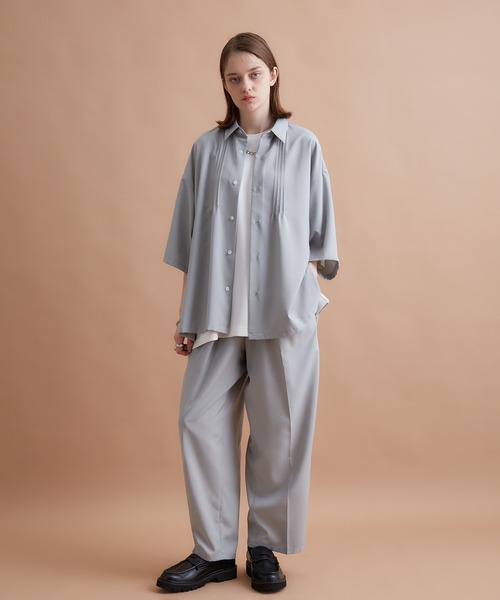 JUNRED(ジュンレッド)の「セットアップ対応 / エアスルーインタックワイドストレートパンツ(スラックス・メンズ・ブラック/グレー/グリーン系その他/ブルー系その他3・S/M/L)」の19枚目の写真