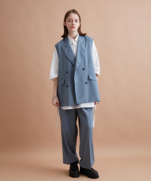 JUNRED(ジュンレッド)の「セットアップ対応 / エアスルーインタックワイドストレートパンツ(スラックス・メンズ・ブラック/グレー/グリーン系その他/ブルー系その他3・S/M/L)」の21枚目の写真