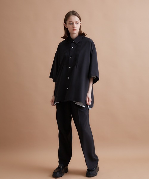 JUNRED(ジュンレッド)の「セットアップ対応 / エアスルーインタックワイドストレートパンツ(スラックス・メンズ・ブラック/グレー/グリーン系その他/ブルー系その他3・S/M/L)」の16枚目の写真