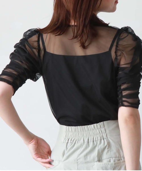 archives（アルシーヴ）の「ギャザーチュールＴＯＰＳ（Tシャツ/カットソー・レディース・ブラック/グリーン/アイボリー/ブルーグレー・MEDIUM）」の17枚目の写真