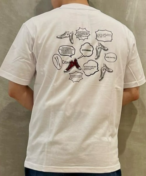 CONVERSE(コンバース)の「【CONVERSE】シューズアートTシャツ(Tシャツ/カットソー・メンズ・ライトベージュ/ホワイト×グリーン/ホワイト×グレー/ブラック/サックスブルー/ブラック×ホワイト/ホワイト×イエロー/ベージュ/ホワイト/ホワイト×ホワイト/ホワイト×カーキブラウン/グリーン・L/XL/S/M)」の7枚目の写真