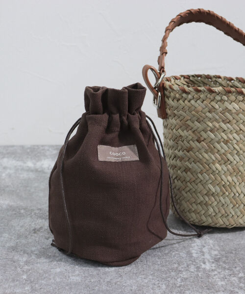 fredy emue(フレディエミュ)の「3wayバケツカゴバッグ(かごバッグ・レディース・キャメル/ブラック・FREE)」の6枚目の写真