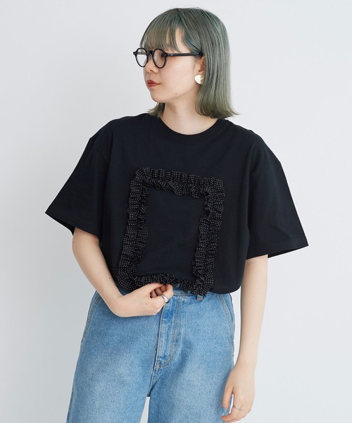 I am I - I AM Iアイアムアイ　カットソーニットTシャツセーター異素材プリーツコットン I am I in fact（アイアムアイインファクト）の「COTTON KNIT