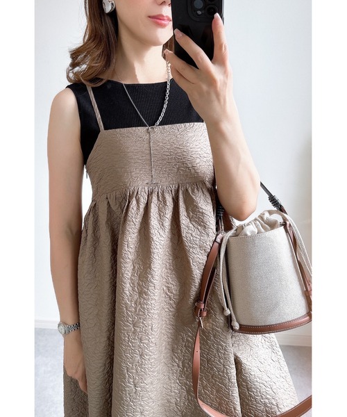 &. NOSTALGIA(アンドドットノスタルジア)の「【ZOZO限定】バッグデザインキャミワンピース(ワンピース・レディース・ブラック系その他/ブラック/グリーン系その他/モカ/ブラック系その他2・M)」の19枚目の写真