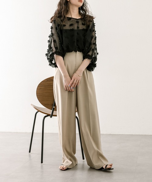 mystic(ミスティック)の「ポンポンフリンジブラウス(シャツ/ブラウス・レディース・アイボリー/ブラック/オフホワイト・FREE)」の19枚目の写真