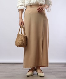 terrace メランジニット調スリットロングスカート