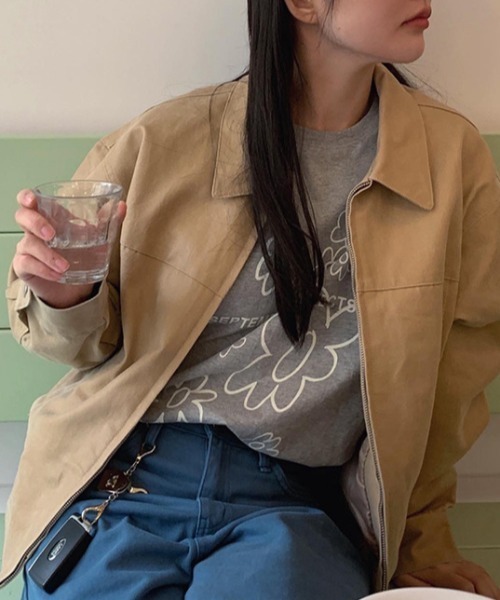 Vipoa(ヴィポア)の「ハンドライティングフラワーTee(Tシャツ/カットソー・レディース・グレー/ブラック/ホワイト・FREE)」の6枚目の写真