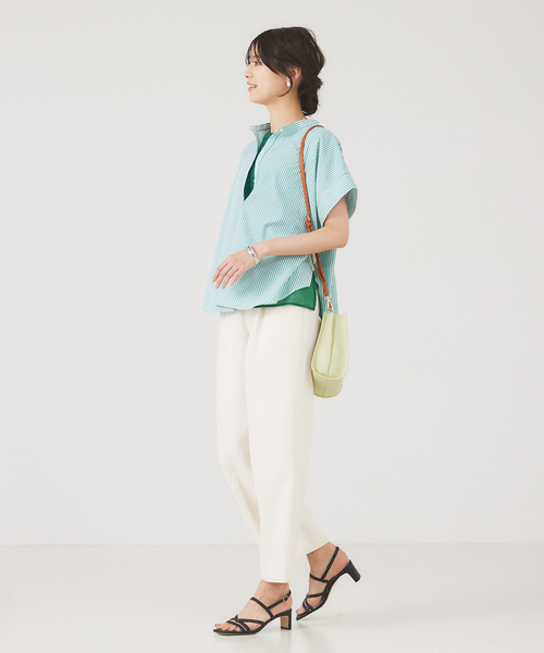 abahouse mavie（アバハウスマヴィ）の「TCブロード半袖シャツ（シャツ/ブラウス・レディース・ホワイト/グリーン/ダークネイビー/ネイビー/マスタード/ホワイト系その他・フリー）」の12枚目の写真