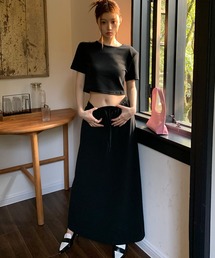 meJane | クロップド丈Tシャツ×ロングスカート スウェットライクセットアップ(セットアップ)
