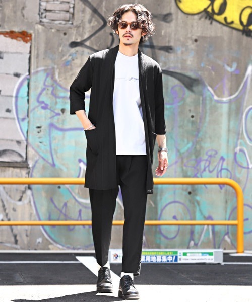 LUXSTYLE(ラグスタイル)の「ワイドピッチテレココーディガン(カーディガン/ボレロ・メンズ・ブラック/グレー・M/XL/L)」の13枚目の写真