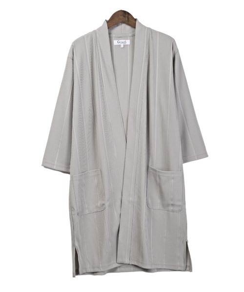LUXSTYLE(ラグスタイル)の「ワイドピッチテレココーディガン(カーディガン/ボレロ・メンズ・ブラック/グレー・M/XL/L)」の7枚目の写真