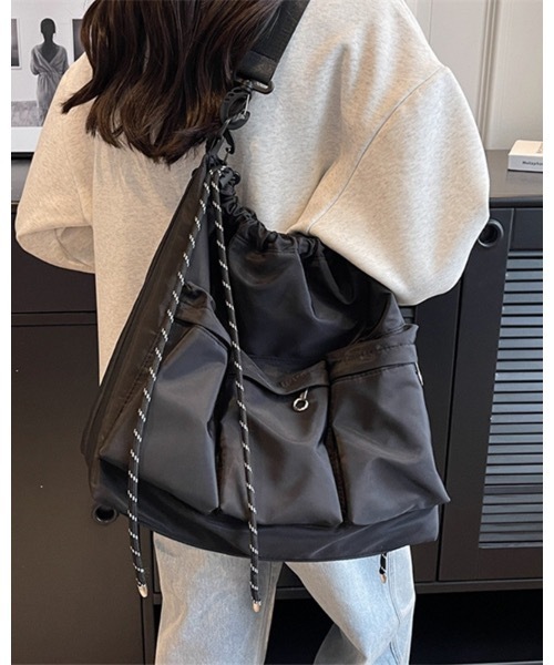 Burner(バーナー)の「【OKUOKU 0909】2WAY ポケット付き ショルダーバッグ oku-bag-713560313857-28 M(ショルダーバッグ・レディース・ブラック・FREE)」の19枚目の写真