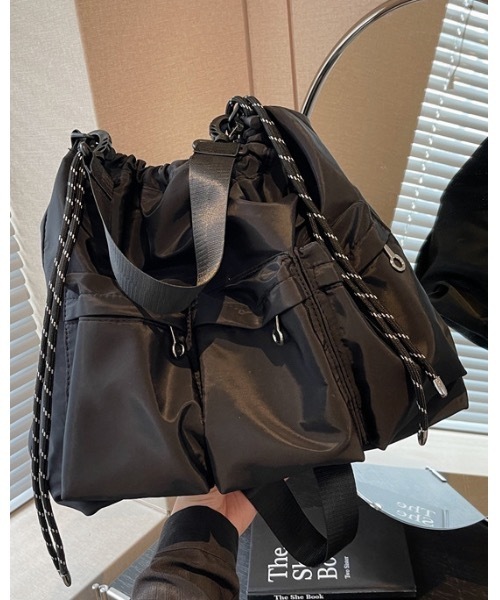Burner(バーナー)の「【OKUOKU 0909】2WAY ポケット付き ショルダーバッグ oku-bag-713560313857-28 M(ショルダーバッグ・レディース・ブラック・FREE)」の15枚目の写真