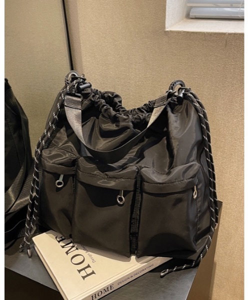 Burner(バーナー)の「【OKUOKU 0909】2WAY ポケット付き ショルダーバッグ oku-bag-713560313857-28 M(ショルダーバッグ・レディース・ブラック・FREE)」の3枚目の写真