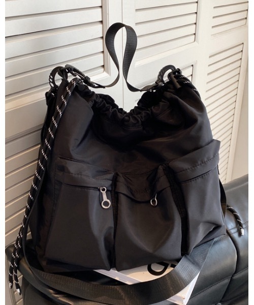 Burner(バーナー)の「【OKUOKU 0909】2WAY ポケット付き ショルダーバッグ oku-bag-713560313857-28 M(ショルダーバッグ・レディース・ブラック・FREE)」の8枚目の写真