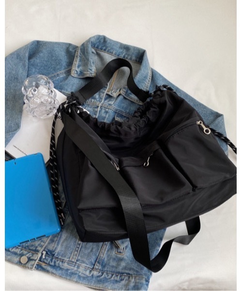 Burner(バーナー)の「【OKUOKU 0909】2WAY ポケット付き ショルダーバッグ oku-bag-713560313857-28 M(ショルダーバッグ・レディース・ブラック・FREE)」の6枚目の写真