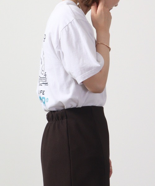 LUMBER（ランバー）の「LUMBER プリントTシャツ（Tシャツ/カットソー・レディース・ホワイト/ホワイト系/ホワイト系1/ホワイト系2/ホワイト系3/ナチュラル・M/L/XL）」の19枚目の写真