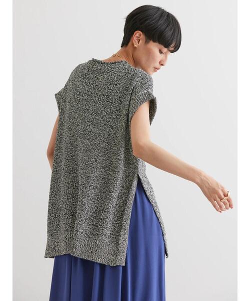 AMERICAN HOLIC(アメリカンホリック)の「鹿の子編みサイドスリットニットベスト(ベスト・レディース・ブラック/ベージュ・M/L)」の8枚目の写真