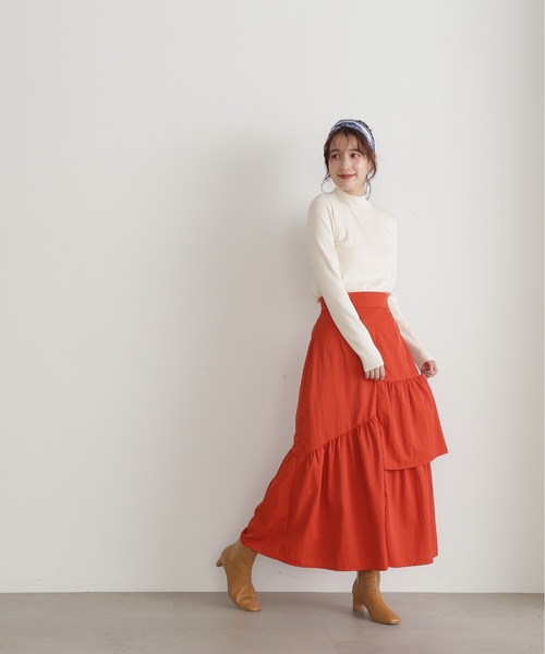 N.（N. Natural Beauty Basic）（エヌエヌナチュラルビューティーベーシック）の「【サスティナブル】◆総針ボトルネック長袖ニット（ニット/セーター・レディース・パープル/オフホワイト/ブラック/ブルー・MEDIUM）」の16枚目の写真